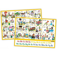 Jolly Phonics Letter Sound Wall Charts (in print letters) (UK)