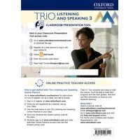 Trio Listening and Speaking 3 Teacher Online Practice Pack with Classroom Presentation Tool