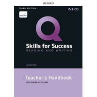 Q: Skills for Success 3rd Ed Read&Writ Intro Teacher Guide+ Resource Access Card