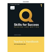Q: Skills for Success 3rd Ed Read&Writing 1 Teacher Guide + Resource Access Card