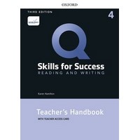 Q: Skills for Success 3rd Ed Read&Writing 4 Teacher Guide + Resource Access Card