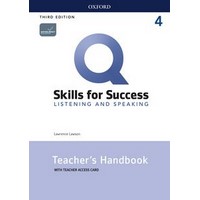 Q: Skills for Success 3rd Ed Listen&Speak 4 Teacher Guide + Resource Access Card